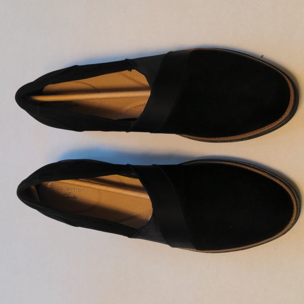 Clarks Black Suede Sharon Loafer